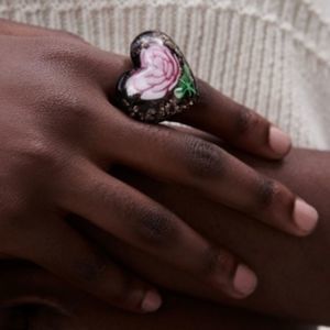 Zara|| flower glass ring